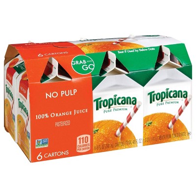 Tropicana Pure Premium No Pulp Orange Juice - 6pk/8 fl oz Bottles