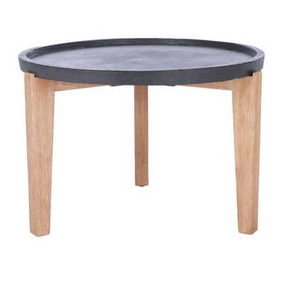 Valton Side Table - Natural/Black - Safavieh