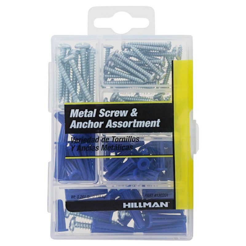 Hillman 72pc Plastic Anchors with Screws Kit, 1 of 6