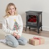 VEVOR 25.5inch Freestanding Fireplaces, 1500W 5120BTU Portable Electric Fireplace Stove Heater, with Overheating Protection,Adjustable Flames,Black - 2 of 4