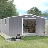10x12 FT Outdoor Storage Shed with Sliding Doors Two Windows, Open Outdoor Shed for Wood Storage - 2 of 4