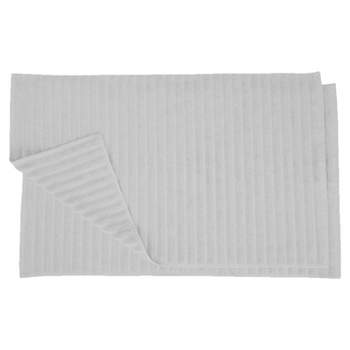 Classic Solid Eco-Friendly Modern Textured Premium Cotton Traditional 2-Piece Absorbent Bath Mat Set by Blue Nile Mills