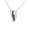 Haus of Brilliance Silver 1/3 Ctw Blue Diamond Heart and Lightning Bolt Pendant Necklace - 3 of 4