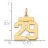 Black Bow Jewelry 14k Yellow Gold, Athletic Collection, Small Polished Number 29 Pendant - 2 of 3