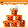 Joyfy 6 pcs Halloween Orange Pumpkin Candy Bucket, Trick or Treat Goody Baskets, Portable Pails with Handle for Kids Party Favors - 2 of 4