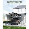 13' x 16' x 10' heavy-duty metal carport with 27-gauge steel roof and 18-gauge frame; ideal for cars, boats, trucks, and tractors; weighs 460 lbs. - 2 of 4