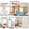 52 Inch Smart Ceiling Fans with Lights and Remote & APP Control Modern High CFM Flush Mount Ceiling Fan with ABS Blades for Bedroom Living Room - 2 of 4