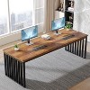 PAGED 78.74 Inches Computer Desk for 2 Person, Extra Long Industrial Office Desk with Heavy Duty Metal Frame for Living Room - 2 of 4