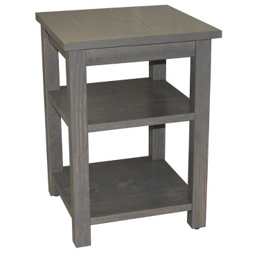 HomeRoots 28" Gray Solid Wood Nightstand