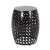 NicBex Modern Barrel-Shaped Outdoor End Table for Patio, Powder-Coated Patio Side Table with Cutout Design, Large Metal End Table - 4 of 4