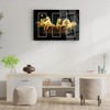 Golden Horses Glass Wall Decor – Frameless Free Floating Tempered Glass Panel – Modern Art for Home or Office – Glass Wall Art (27.5”H x 39.3”W) - 2 of 4