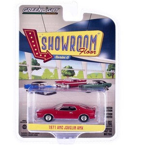 1971 AMC Javelin AMX Matador Red with White Hood Stripe "Showroom Floor" Series 6 1/64 Diecast Model Car by Greenlight - 1 of 1