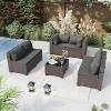 ALAULM 7 Pieces Patio Furniture Set, Rattan Wicker Outdoor Conversation Sets, Furniture Sectional Sofa Set - 2 of 4