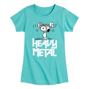 Girls' - Peanuts - Heavy Metal Snoopy Fitted Short Sleeve Graphic T-Shirt - 1 of 4