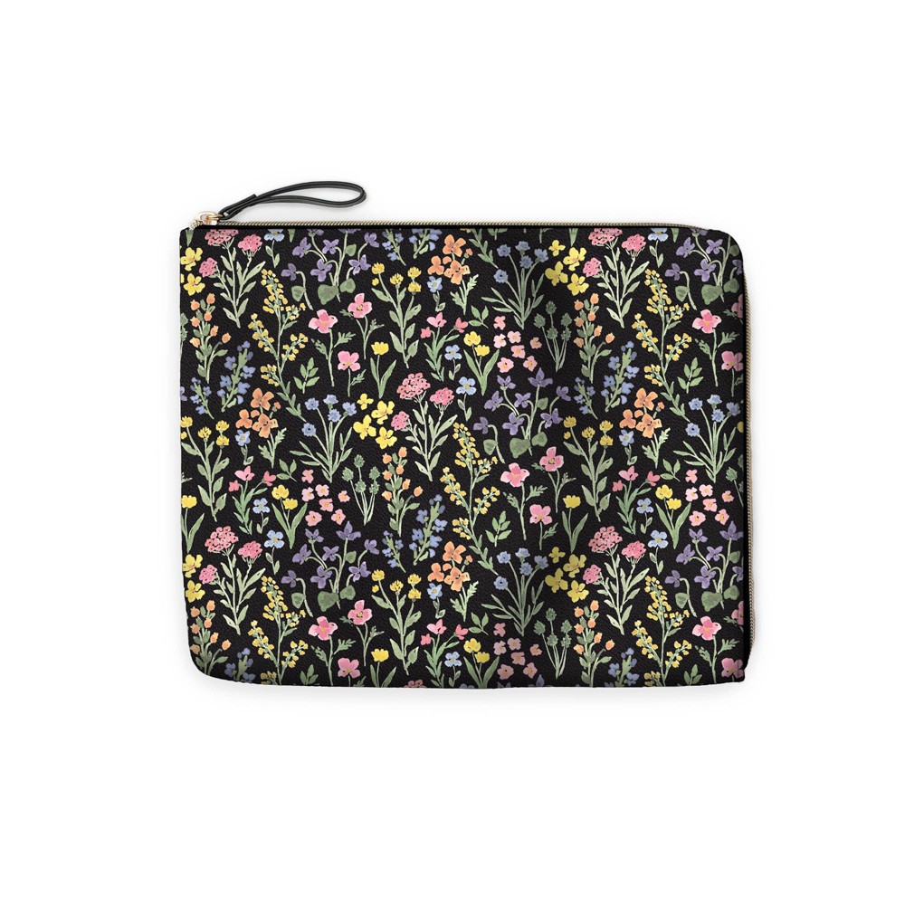 Photos - Accessory Day Designer  Pencil Pouch Flower Field Black