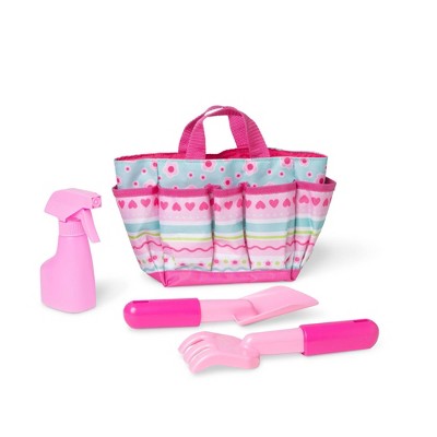 Pretty Petals Pink and Blue Gardening Tote Set with Tools
