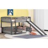 Streamdale Bunk Bed With Slide, Full Over Full Low Bunk Bed With Fence And Ladder For Toddler Kids Teens, Gray - 4 of 4