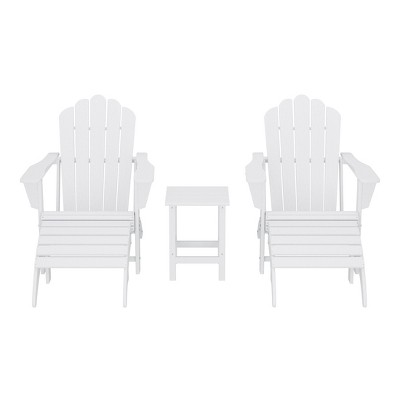 WestinTrends Highland 5-Piece Adirondack Chair with Folding Ottoman and Table Set