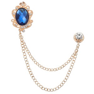 Unique Bargains Men's Rhinestone Flower Design Brooch Pins - 1 of 4