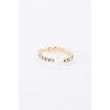 Slickblue Gold Band Ring with Simulated Pearl Center and Rhinestone Trim, Stretch Fit, Statement Style - 4 of 4