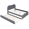 NicBex Twin/Full Bed Frame with Twin Trundle for Kids,Sturdy Wood Bed Frame with Upholstered Headboard for Living Room,Bedroom and Guest Room - 3 of 4