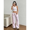 Coolmee Women Striped Pants High Waisted Wide Leg Fashion Drawstring Elastic High Waist Casual Flowy Pants - 4 of 4