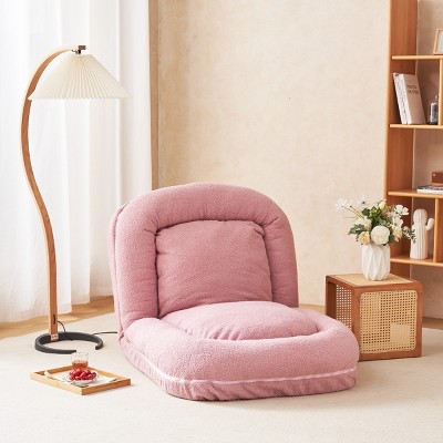 Triple Fold Down Sofa Bed with Adjustable Backrest, Metal Frame Floor Sleeper Chair for Compact Living, Soft Cotton Filling-Baofuwish