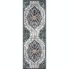 Washable Elegant Floral Rug, Thin Low Pile Carpet with Non-Slip Backing, Stain Resistant & Reinforced Edges for Living Room & Kitchen - 2 of 4