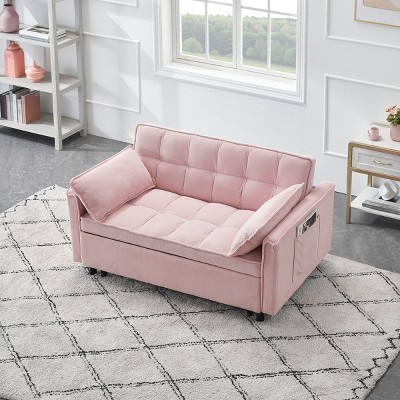 Sleeper Sofa,Modern Sleeper Sofa With Pockets And Two Pillows,Pull-Out Sofa Bed,Upholstered Sofa,Sofa Couch For Living Room-Cuddlewood