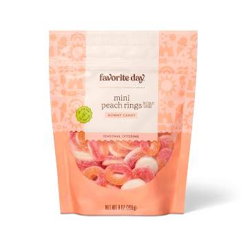 Sour Mini Peach Rings Gummy Candy Bag - 9oz - Favorite Day™