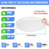 Itopfox LED Flush Mount Ceiling Light Fixture, 5000K Daylight White, 2400LM, Round Flat Light for Bedroom, Non-Dimmable - 2 of 4
