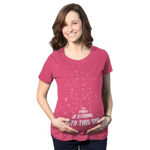 Maternity Force Is Strong Funny Pregnancy T Shirt Graphic For Expecting Mothers - Crazy Dog Maternity T Shirt - 1 of 4