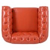 PAGED Sofa Comfy PU Leather Sofa with Wood Frame and Rolled Arm for Living Room, Apartment - 4 of 4
