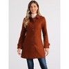 Allegra K Women's Winter Outerwear Peter Pan Collar Mid-thigh A-line Single Breasted Coat - 2 of 4