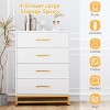 Dresser for Bedroom with 4 Drawer, Modern Dressers Chest of Drawers, with Wide Drawers and Metal Handles, Wood Dressers, for Home Office - 3 of 4