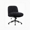Kumasinova Widened Cross-Legged Office Chair,Swivel Armless Chair with Adjustable Height,Ergonomic Desk Chair for Home Office,Vanity,Bedroom - 3 of 4