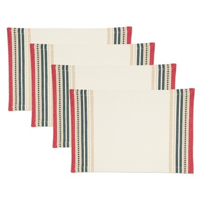 Merry Pines Multicolor Dobby Weave Placemats Set of 4