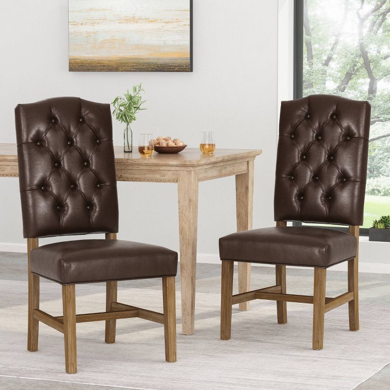 2pk Hyvonen Contemporary Upholstered Tufted Dining Chairs - Christopher Knight Home, 3 of 13