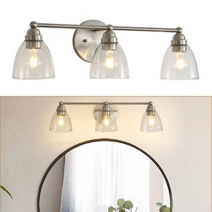 Modern 3-Light Bathroom Vanity Light Fixtures with Clear Glass Shade Bathroom Wall Lamp for Mirror Kitchen Living Room Hallway Cabinet Porch - 1 of 4