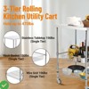 Portable Kitchen 3-Tier Storage Rack-Caster Wheels with Adjustable 2 ShelvesSteel Rolling Kitchen cart - 4 of 4