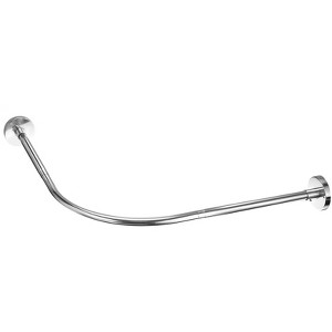 Unique Bargains Stainless Steel L Shaped Corner Adjustable Stretchable Shower Curtain Rod Rack - 1 of 4