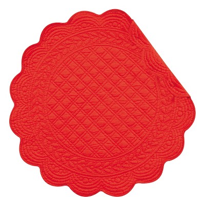 C&F Home Red Round Single July 4th Placemat Set of 4