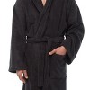 Arus Men's Turkish Terry Cotton Hooded Robe, Full Length Long Bathrobe with Hood - 2 of 4