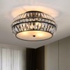 PAKOKULA Modern 18.3 in. 3-Light Black Drum Semi-Flush Mount Ceiling Light With Irregular Crystal Shade and No Bulbs Included - 2 of 4