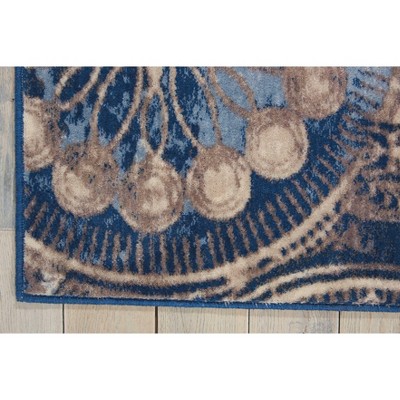 Skyburst Indigo and White Synthetic 5'3" x 7'5" Area Rug