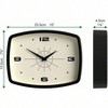 Movie Wall Clock Rectangular Retro Clock 10 Inch Black Cool Mid Designer Look Kitchen Living Room Office - 4 of 4