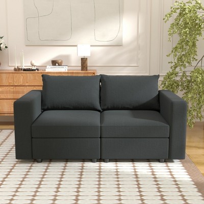 Ainfox Loveseat Sofa Dark Grey