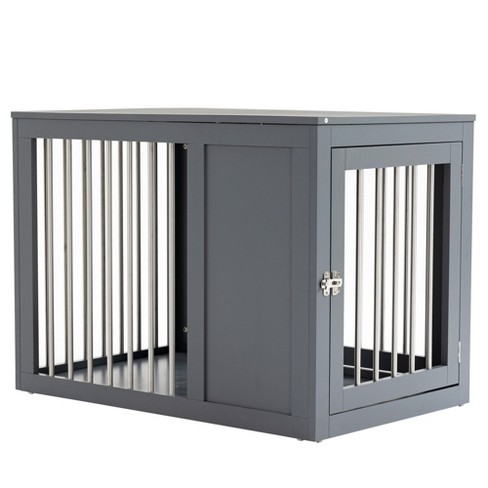 White wood outlet dog crate