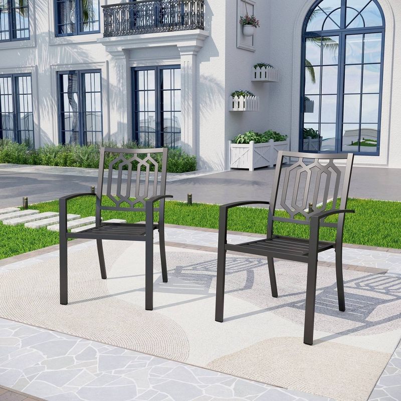 4pc Outdoor Stackable Bistro Chairs - Captiva Designs, 2 of 12