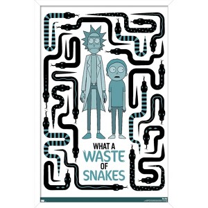Trends International Rick and Morty - Waste of Snakes Framed Wall Poster Prints - 1 of 4